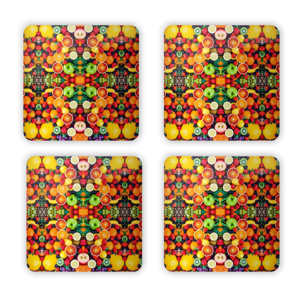 Fruit Explosion Coaster Set-Gooten-Set of 4-| All-Over-Print Everywhere - Designed to Make You Smile