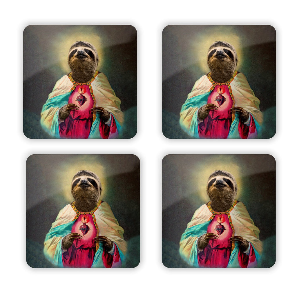 Sloth Jesus Coaster Set-Gooten-Set of 4-| All-Over-Print Everywhere - Designed to Make You Smile