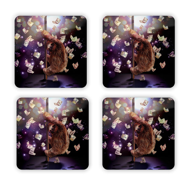 Stripper Sloth Coaster Set-Gooten-Set of 4-| All-Over-Print Everywhere - Designed to Make You Smile