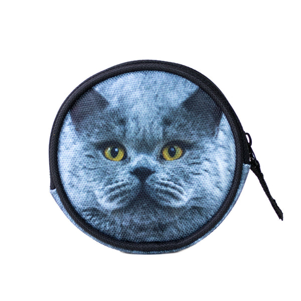 Grey Cat Coin Purse-Shelfies-One Size-| All-Over-Print Everywhere - Designed to Make You Smile