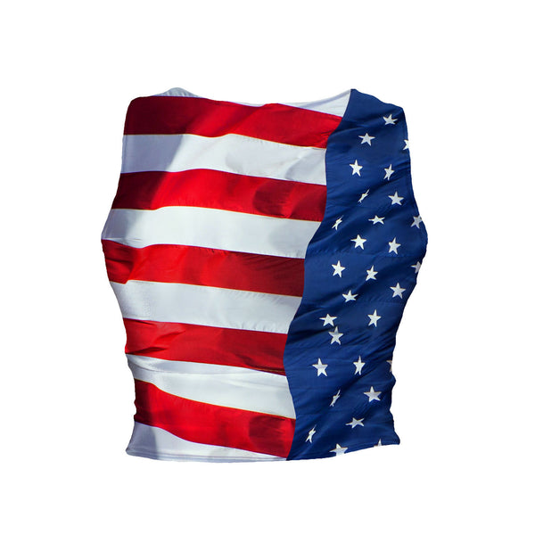 American Flag Crop Tank-Shelfies-| All-Over-Print Everywhere - Designed to Make You Smile