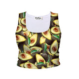 Avocado Invasion Crop Tank-Shelfies-| All-Over-Print Everywhere - Designed to Make You Smile