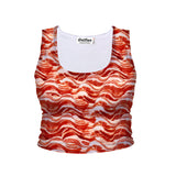 Bacon Invasion Crop Tank-Shelfies-| All-Over-Print Everywhere - Designed to Make You Smile