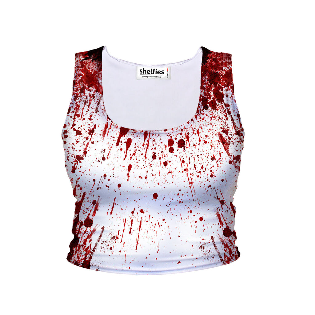 Blood Splatter Crop Tank-Shelfies-| All-Over-Print Everywhere - Designed to Make You Smile