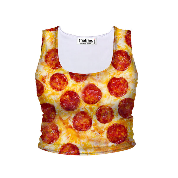 Party Pizza Crop Tank-Shelfies-| All-Over-Print Everywhere - Designed to Make You Smile