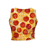 Party Pizza Crop Tank-Shelfies-| All-Over-Print Everywhere - Designed to Make You Smile