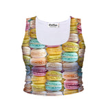 Pastel Macaroons Crop Tank-Shelfies-| All-Over-Print Everywhere - Designed to Make You Smile