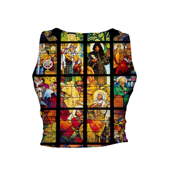 Stained Glass Crop Tank-Shelfies-| All-Over-Print Everywhere - Designed to Make You Smile