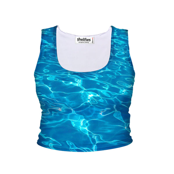 Water Crop Tank-Shelfies-| All-Over-Print Everywhere - Designed to Make You Smile