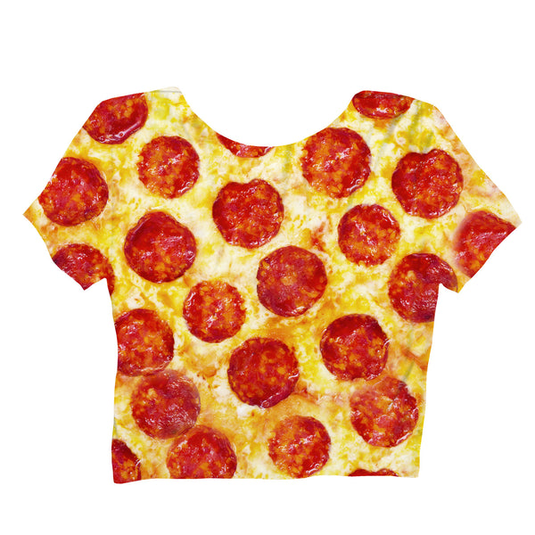 Pizza Invasion Crop Top-Shelfies-| All-Over-Print Everywhere - Designed to Make You Smile