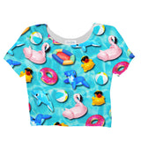 Pool Toys Crop Top-Shelfies-| All-Over-Print Everywhere - Designed to Make You Smile