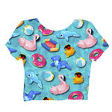 Pool Toys Crop Top-Shelfies-| All-Over-Print Everywhere - Designed to Make You Smile
