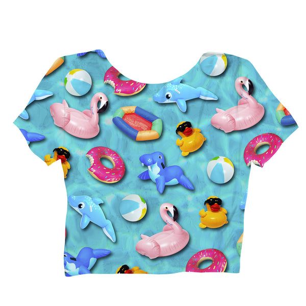 Pool Toys Crop Top-Shelfies-| All-Over-Print Everywhere - Designed to Make You Smile