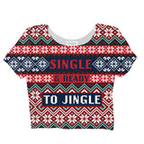 Single & Ready To Jingle Crop Top-Shelfies-| All-Over-Print Everywhere - Designed to Make You Smile