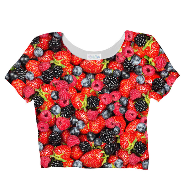 Summer Berries Invasion Crop Top-Shelfies-| All-Over-Print Everywhere - Designed to Make You Smile