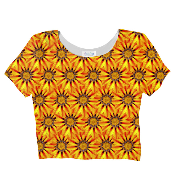 Sunflower Crop Top-Shelfies-| All-Over-Print Everywhere - Designed to Make You Smile