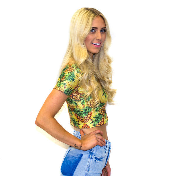 War of The Pineapple Crop Top-Shelfies-| All-Over-Print Everywhere - Designed to Make You Smile