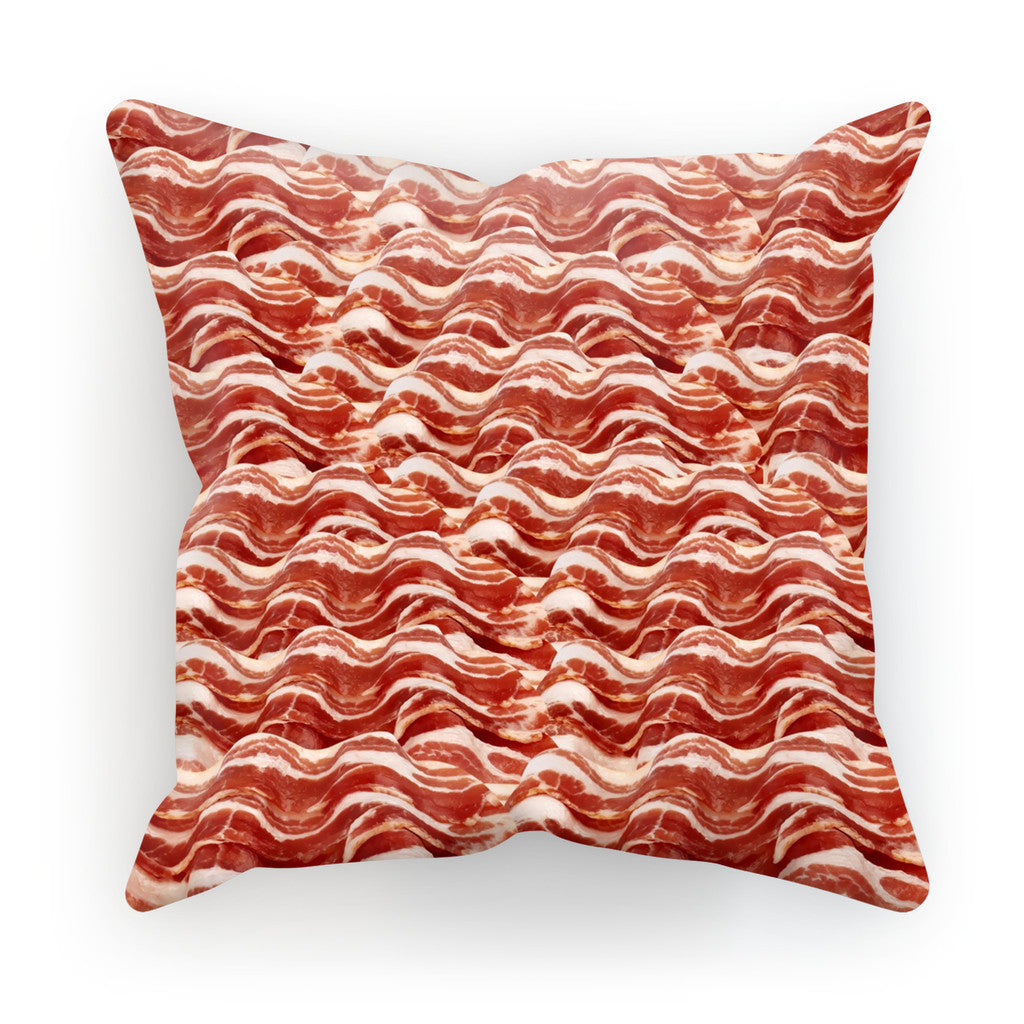 Bacon Invasion Cushion-kite.ly-18"x18"-| All-Over-Print Everywhere - Designed to Make You Smile