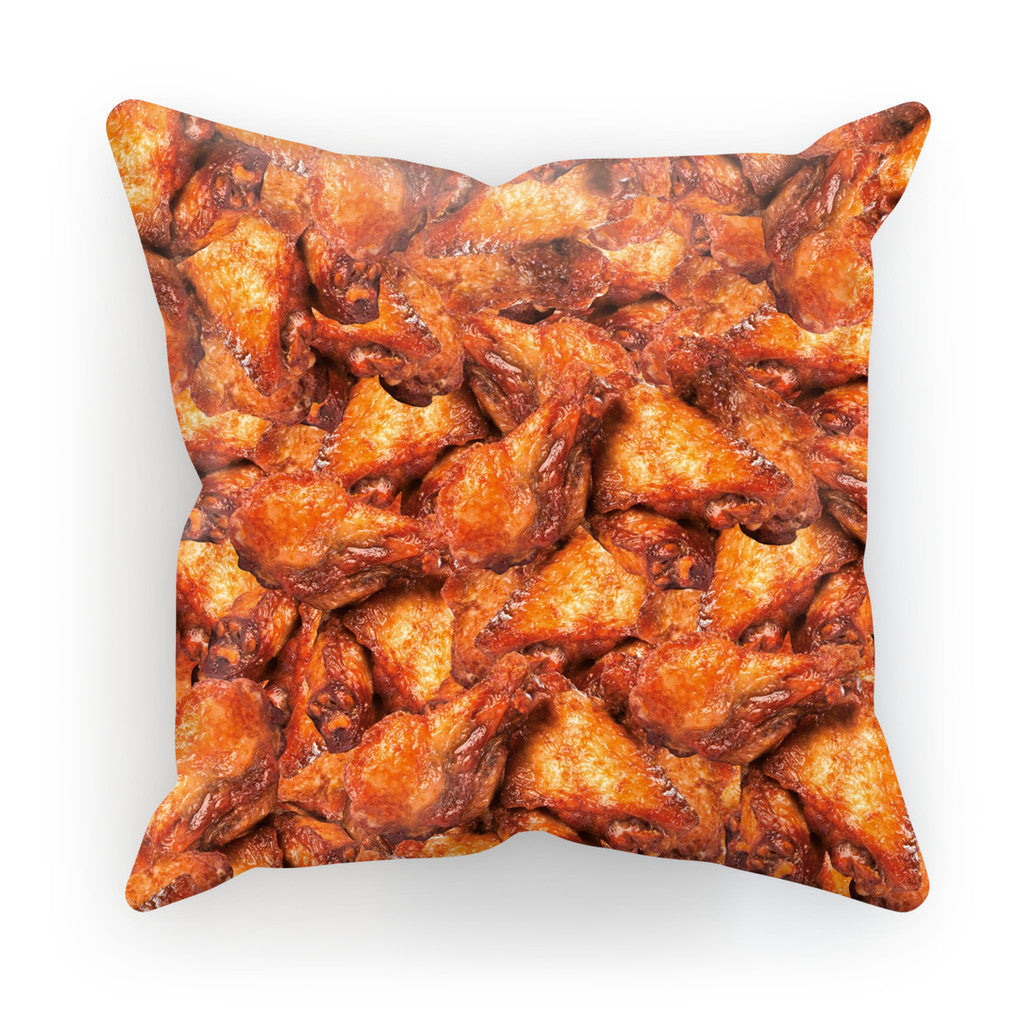 Chicken Wings Cushion-kite.ly-18"x18"-| All-Over-Print Everywhere - Designed to Make You Smile