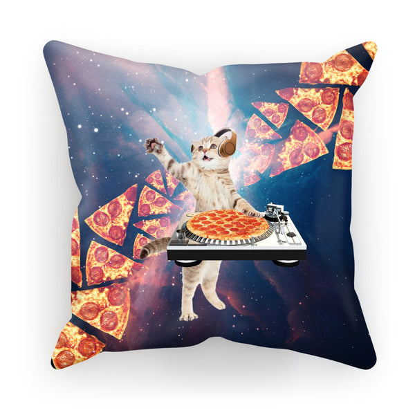 DJ Pizza Cat Cushion-kite.ly-18"x18"-| All-Over-Print Everywhere - Designed to Make You Smile