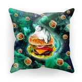 Hamburger Cat Cushion-kite.ly-18"x18"-| All-Over-Print Everywhere - Designed to Make You Smile