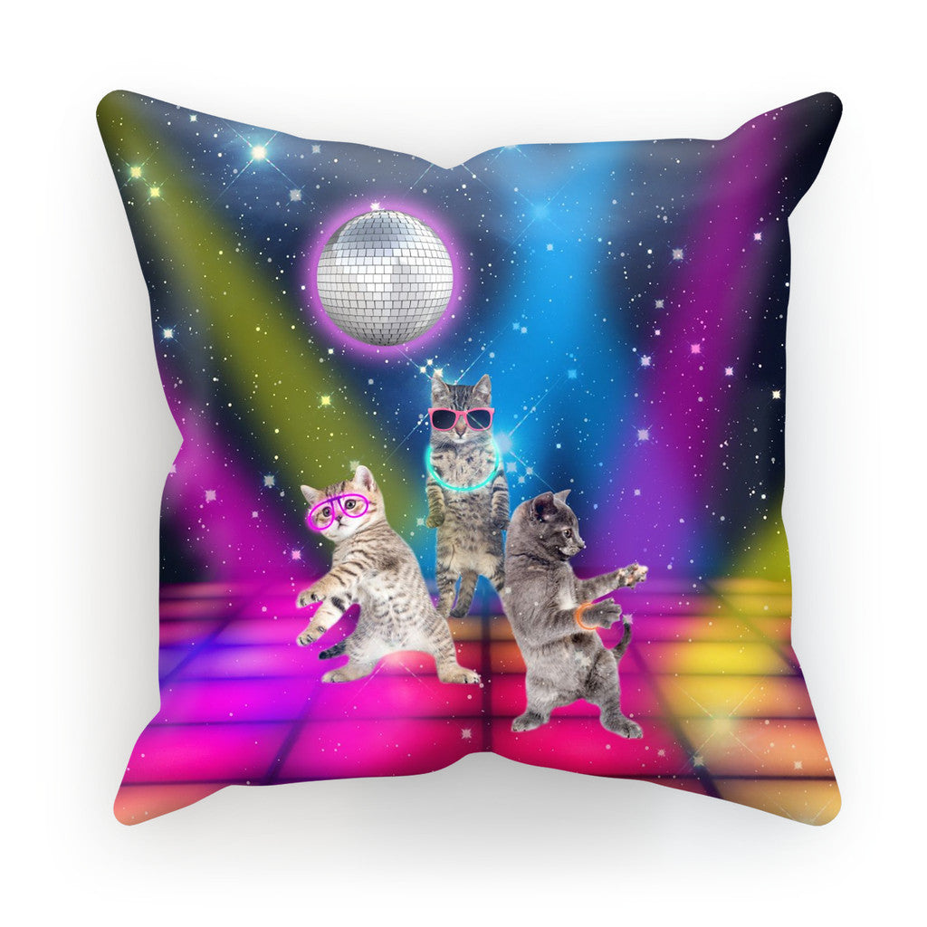 Party Cats Cushion-kite.ly-18"x18"-| All-Over-Print Everywhere - Designed to Make You Smile