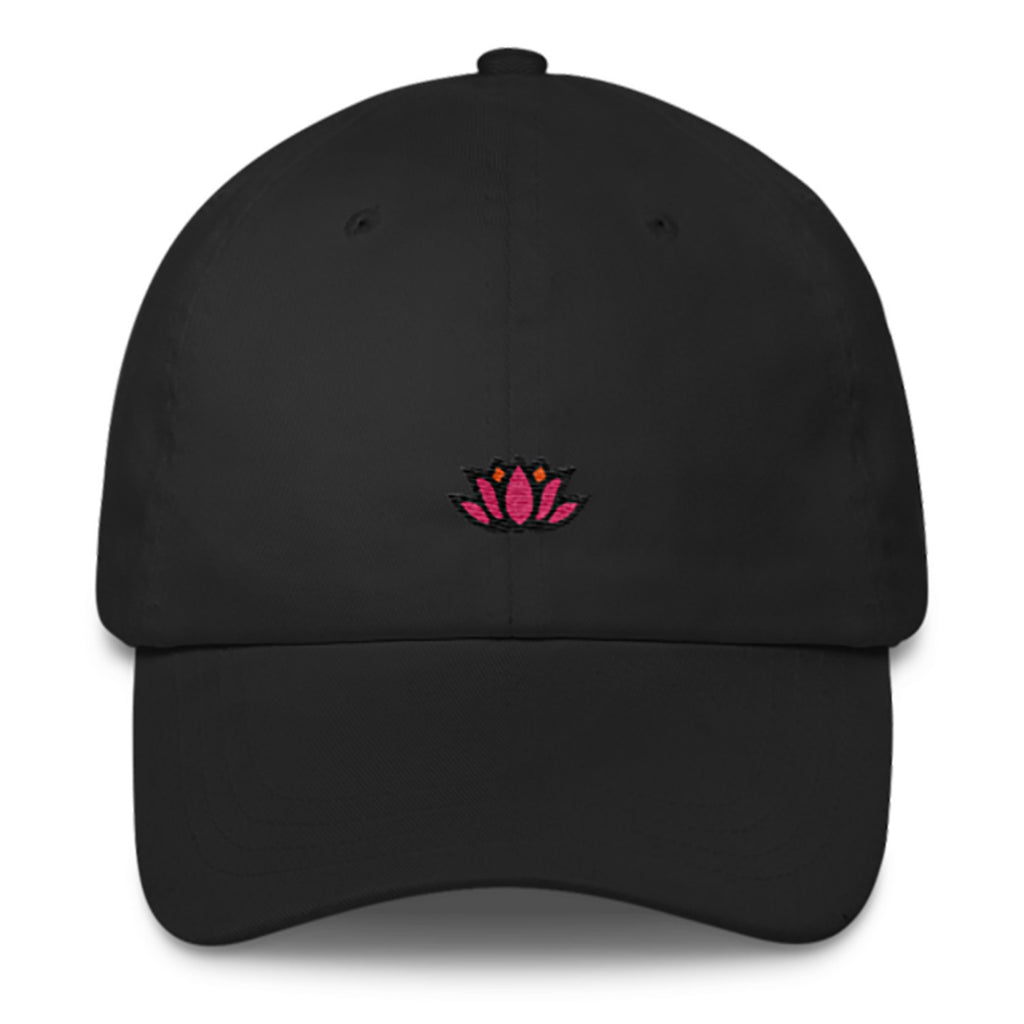 Lotus Dad Hat-Shelfies-Black-| All-Over-Print Everywhere - Designed to Make You Smile
