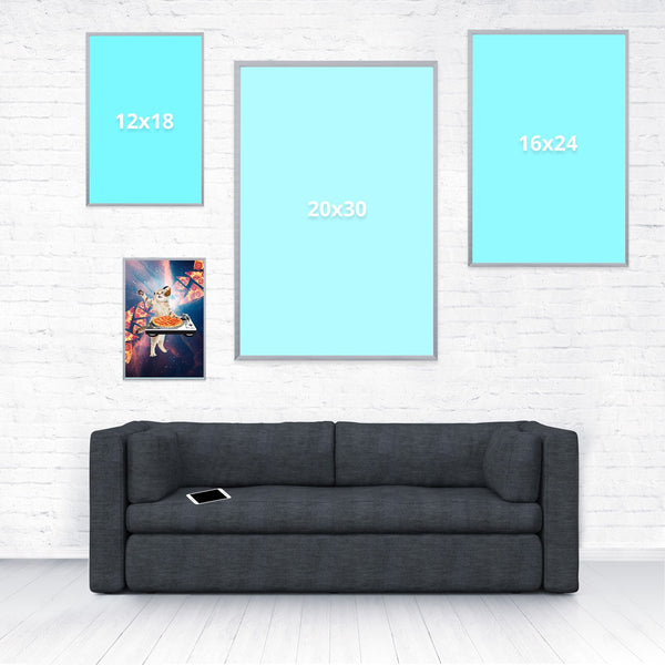 DJ Pizza Cat Poster-Shelfies-8 x 12-| All-Over-Print Everywhere - Designed to Make You Smile