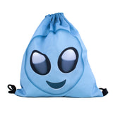 Big Alien Emoji Drawstring Bag-Shelfies-| All-Over-Print Everywhere - Designed to Make You Smile