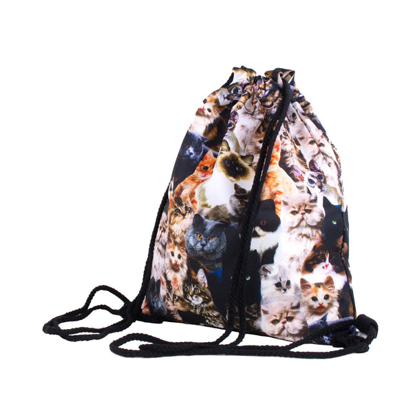 Kitty Invasion Drawstring Bag-Shelfies-| All-Over-Print Everywhere - Designed to Make You Smile