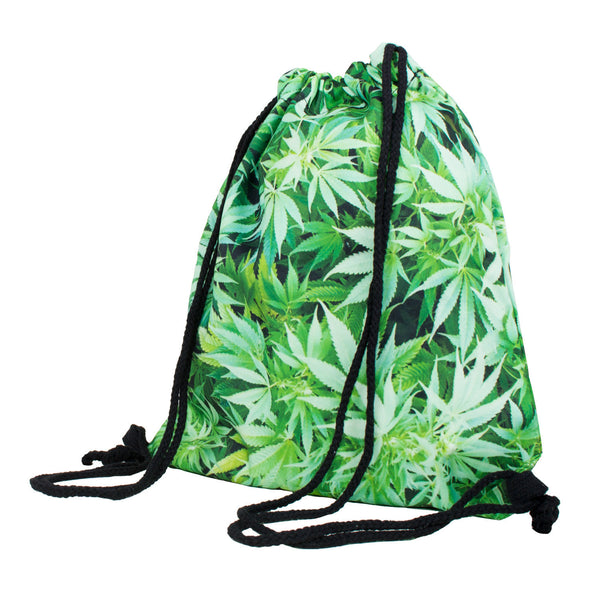 Kush Leaves Drawstring Bag-Shelfies-One Size-| All-Over-Print Everywhere - Designed to Make You Smile