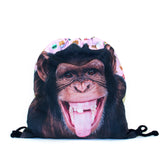 Monkey Face Drawstring Bag-Shelfies-One Size-| All-Over-Print Everywhere - Designed to Make You Smile