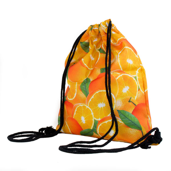 Oranges Invasion Drawstring Bag-Shelfies-One Size-| All-Over-Print Everywhere - Designed to Make You Smile