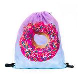 Pink Donut Drawstring Bag-Shelfies-| All-Over-Print Everywhere - Designed to Make You Smile