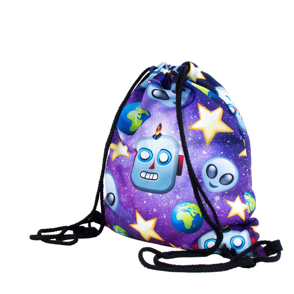 Robot Galaxy Alien Drawstring Bag-Shelfies-| All-Over-Print Everywhere - Designed to Make You Smile