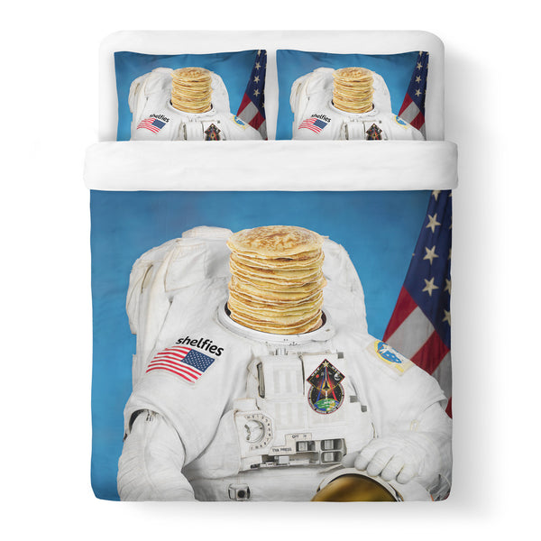Astronaut Pancakes Duvet Cover-Gooten-Queen-| All-Over-Print Everywhere - Designed to Make You Smile