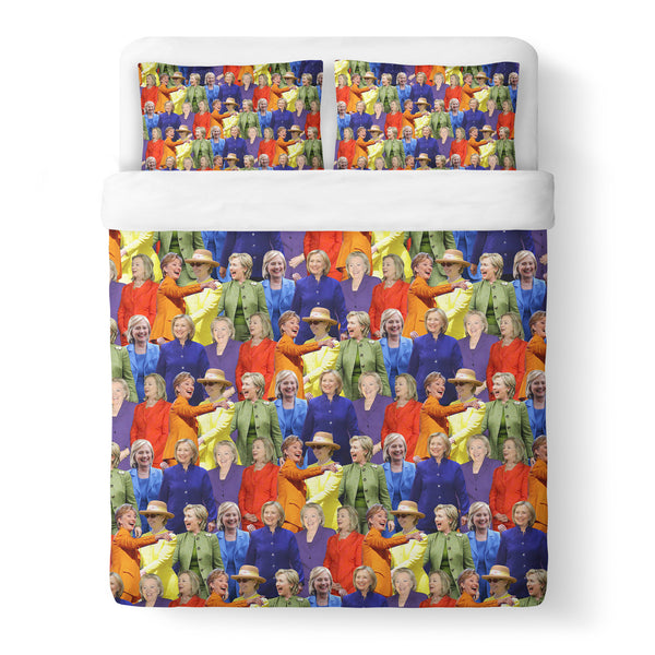 Hillary Clinton Rainbow Duvet Cover-Gooten-Queen-| All-Over-Print Everywhere - Designed to Make You Smile