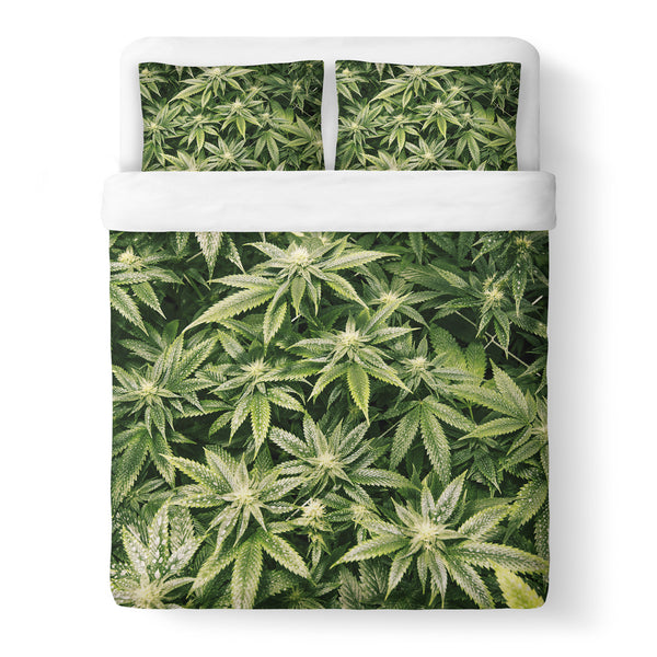 Kush Leaves Duvet Cover-Gooten-Queen-| All-Over-Print Everywhere - Designed to Make You Smile