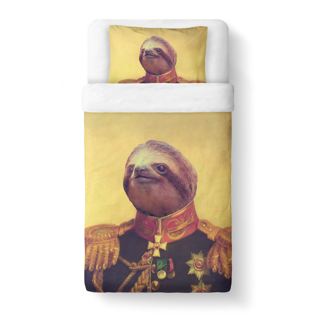 Lil' General Sloth Duvet-Gooten-Twin-| All-Over-Print Everywhere - Designed to Make You Smile