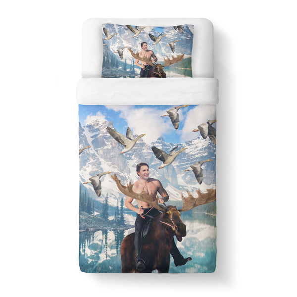 Moosin' Trudeau Duvet Cover-Gooten-Twin-| All-Over-Print Everywhere - Designed to Make You Smile