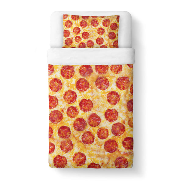 Pizza Invasion Duvet Cover-Gooten-Twin-| All-Over-Print Everywhere - Designed to Make You Smile
