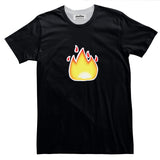 Fire Emoji Basic T-Shirt-Printify-Black-S-| All-Over-Print Everywhere - Designed to Make You Smile