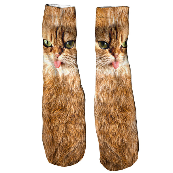 Cat "Pussy Face" Foot Glove Socks-Printify-One Size-| All-Over-Print Everywhere - Designed to Make You Smile