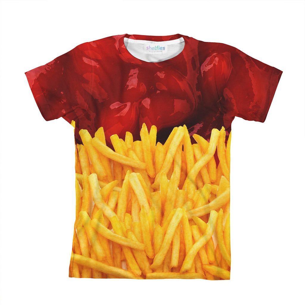 Fries N' Ketchup Youth T-Shirt-kite.ly-| All-Over-Print Everywhere - Designed to Make You Smile