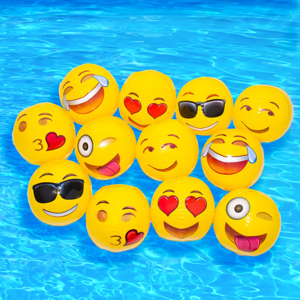 Emoji Beach Balls 12-Pack-Shelfies-12-Pack-| All-Over-Print Everywhere - Designed to Make You Smile