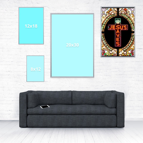 Jesus Saves Poster-Shelfies-16 x 24-| All-Over-Print Everywhere - Designed to Make You Smile