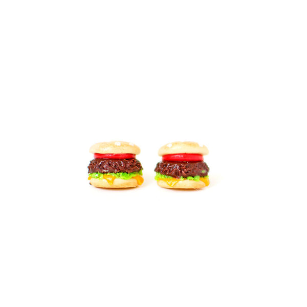 Burger Earrings-Shelfies-One Size-| All-Over-Print Everywhere - Designed to Make You Smile