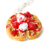 Strawberry Waffle Necklace-Shelfies-One Size-| All-Over-Print Everywhere - Designed to Make You Smile