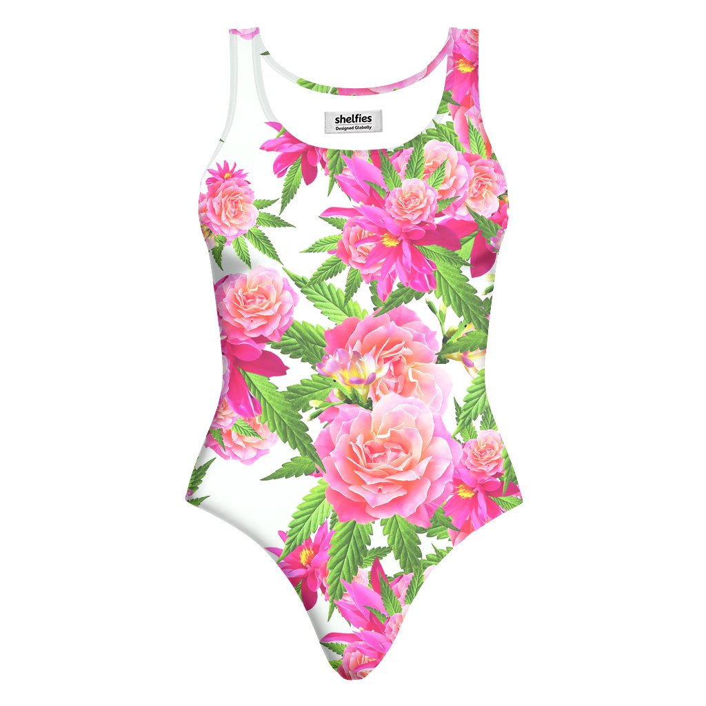 Kush Flowers One-Piece Swimsuit-teelaunch-XS-| All-Over-Print Everywhere - Designed to Make You Smile