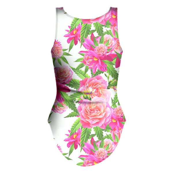 Kush Flowers One-Piece Swimsuit-teelaunch-| All-Over-Print Everywhere - Designed to Make You Smile